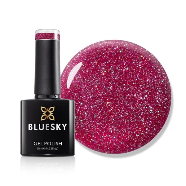 Bluesky Matrix Rose deep pink glitter gel polish - British product