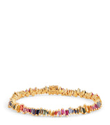 Harrods Suzanne Kalan Rose Gold and Rainbow Sapphire Bold Tennis Bracelet 18cm- Buy online at McGrocer