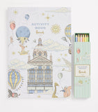 Harrods activity book with stickers and pencils, UK version