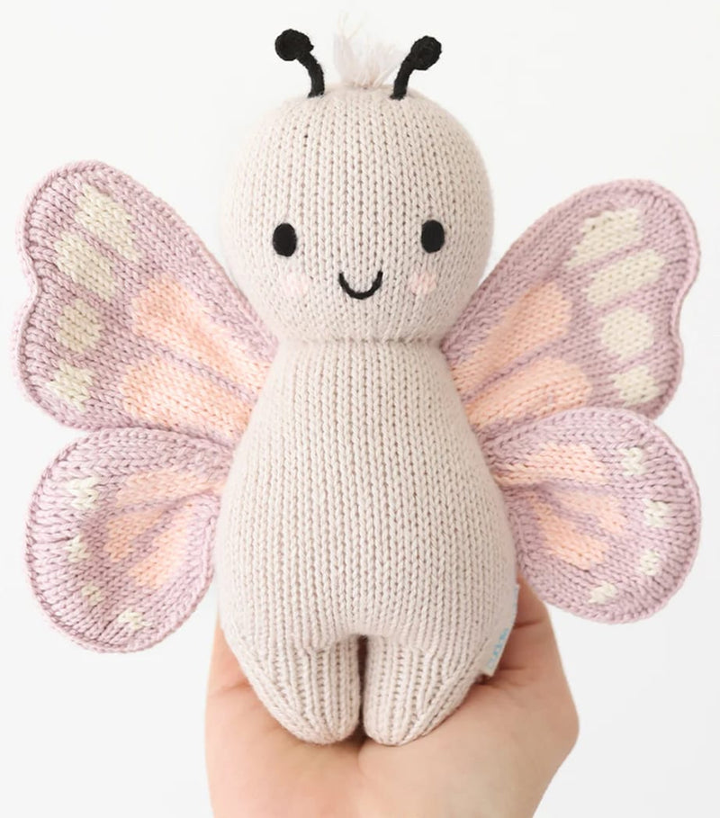 Cuddle + Kind cotton baby butterfly soft toy 18cm - British product