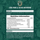 Wiseshrooms Lions Mane and Reishi mushroom supplement 120 capsules, UK version