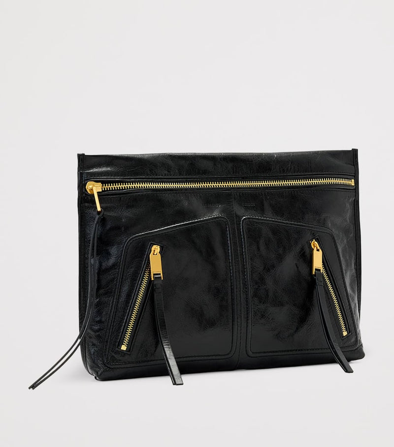 AllSaints buffalo leather clutch pouch - UK version
