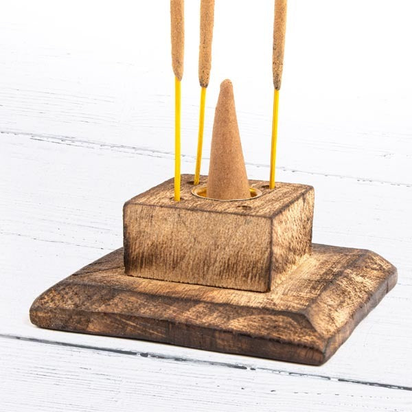 Myga Incense Tower Carved Wood, imported from the UK