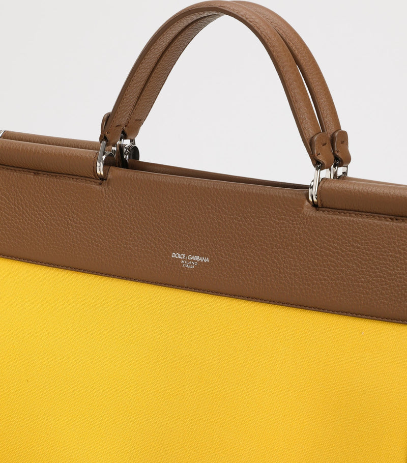 Dolce&Gabbana Sicily tote bag in canvas and calfskin (British brand)