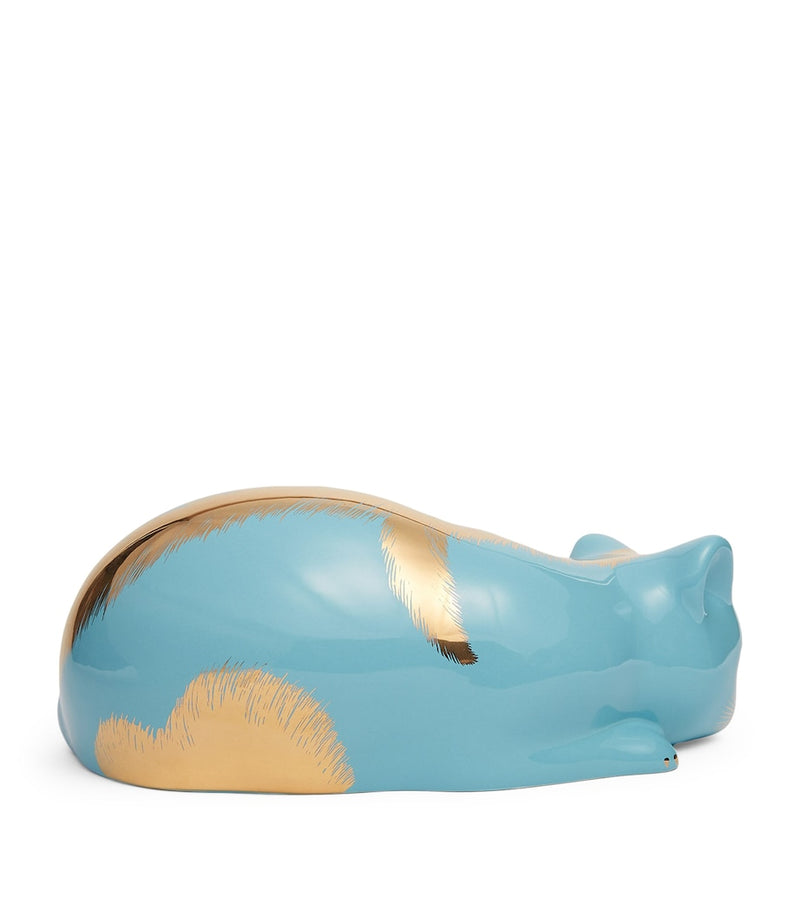 Fornasetti ceramic striato cat ornament - British product