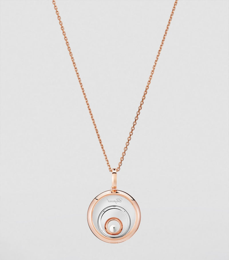 Chopard Happy Spirit necklace rose and white gold, UK version