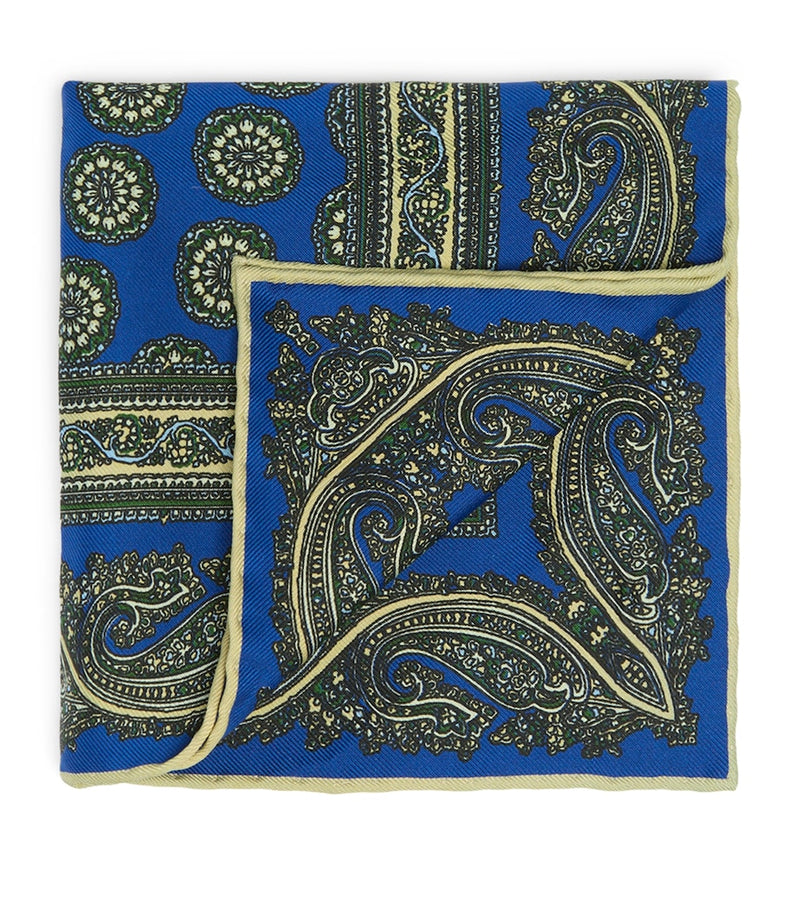 Dunhill printed mulberry silk pocket square 30cm, UK version