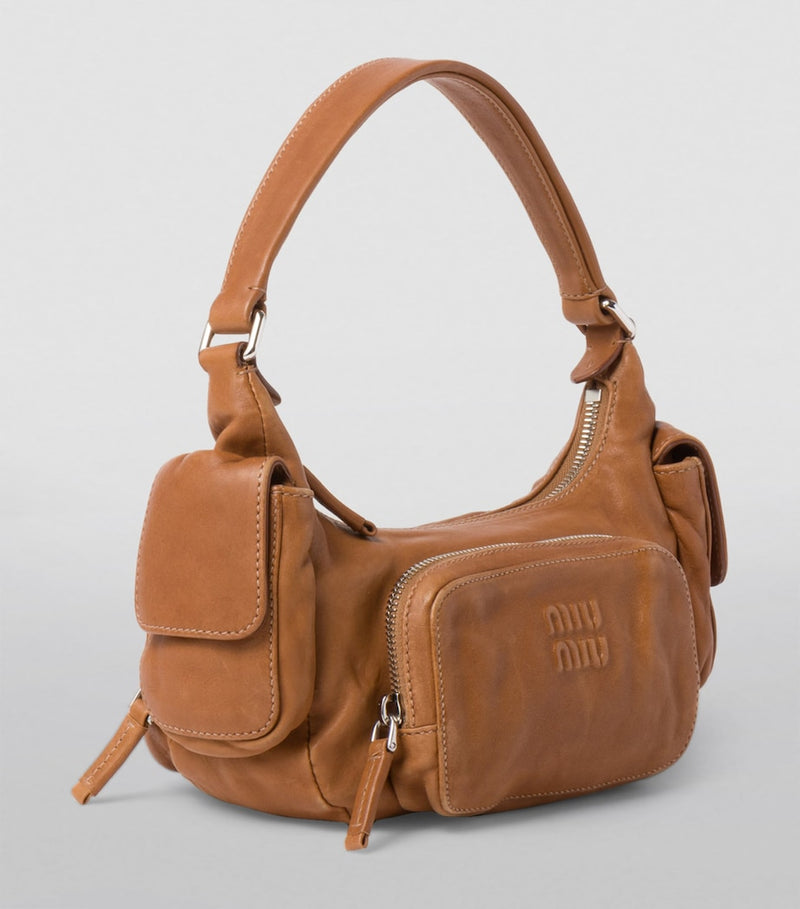 Miu Miu nappa leather pocket shoulder bag - British product