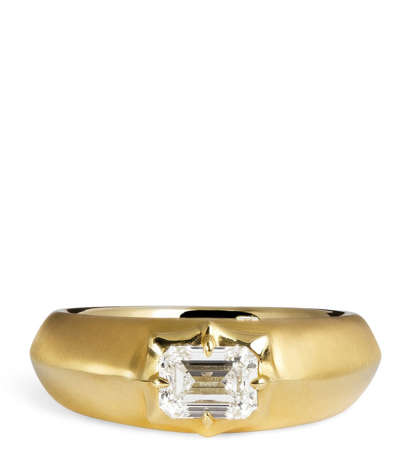 Jade Trau yellow gold diamond Frankie Vanguard ring 6mm - British product