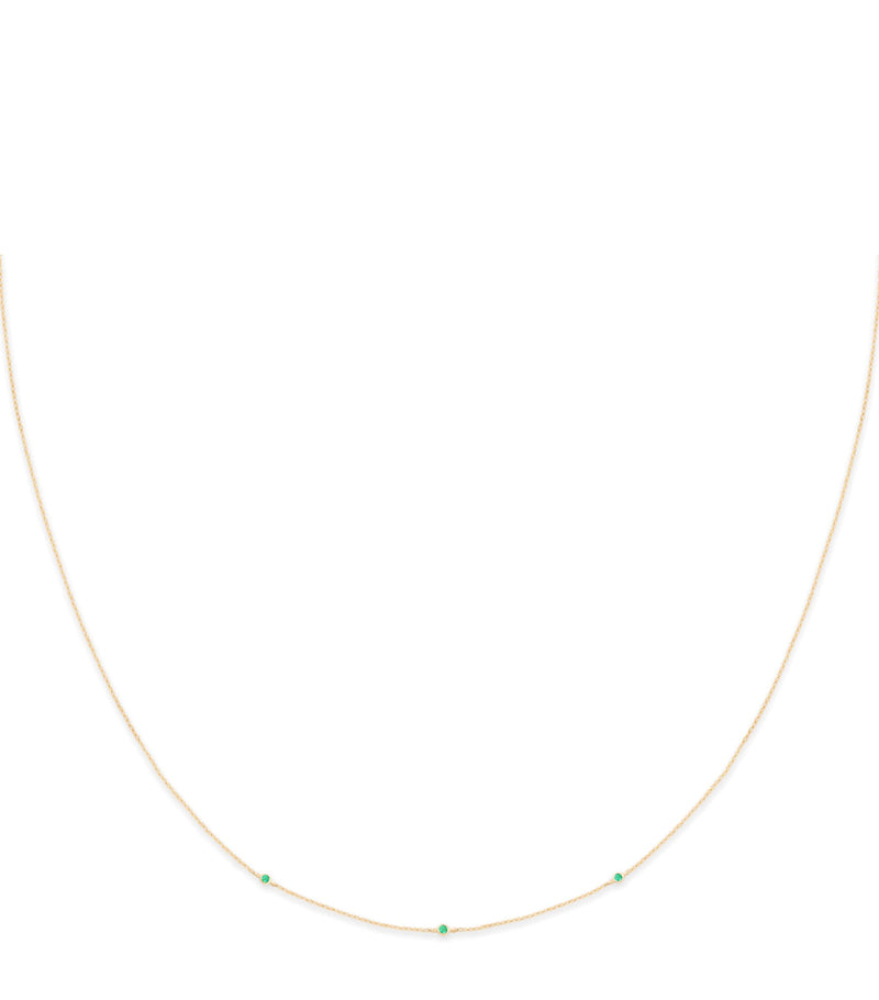Astrid & Miyu yellow gold and emerald charm necklace - British product