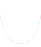 Astrid & Miyu yellow gold and emerald charm necklace - British product