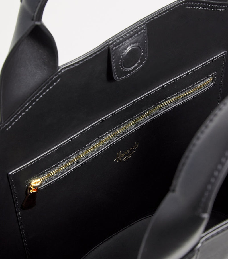 Harrods leather tote bag with H trim, UK version