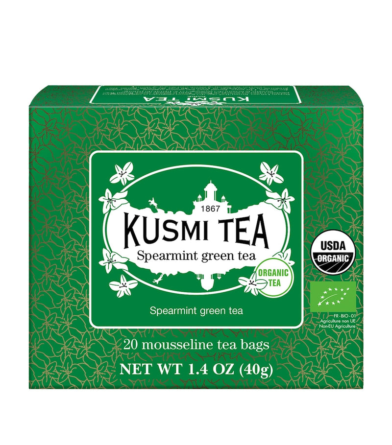 Kusmi Organic Spearmint Green Tea Leaves 40g Pack, UK version