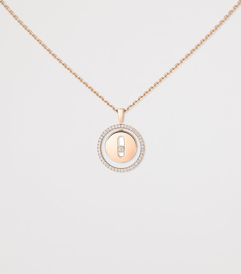 Messika Lucky Move rose gold diamond necklace 0.18ct, UK version