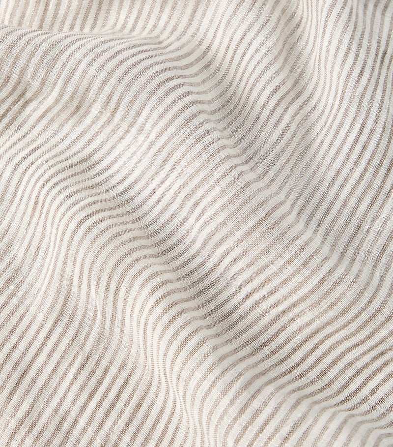 Brunello Cucinelli linen-blend striped scarf 75x220cm, UK version