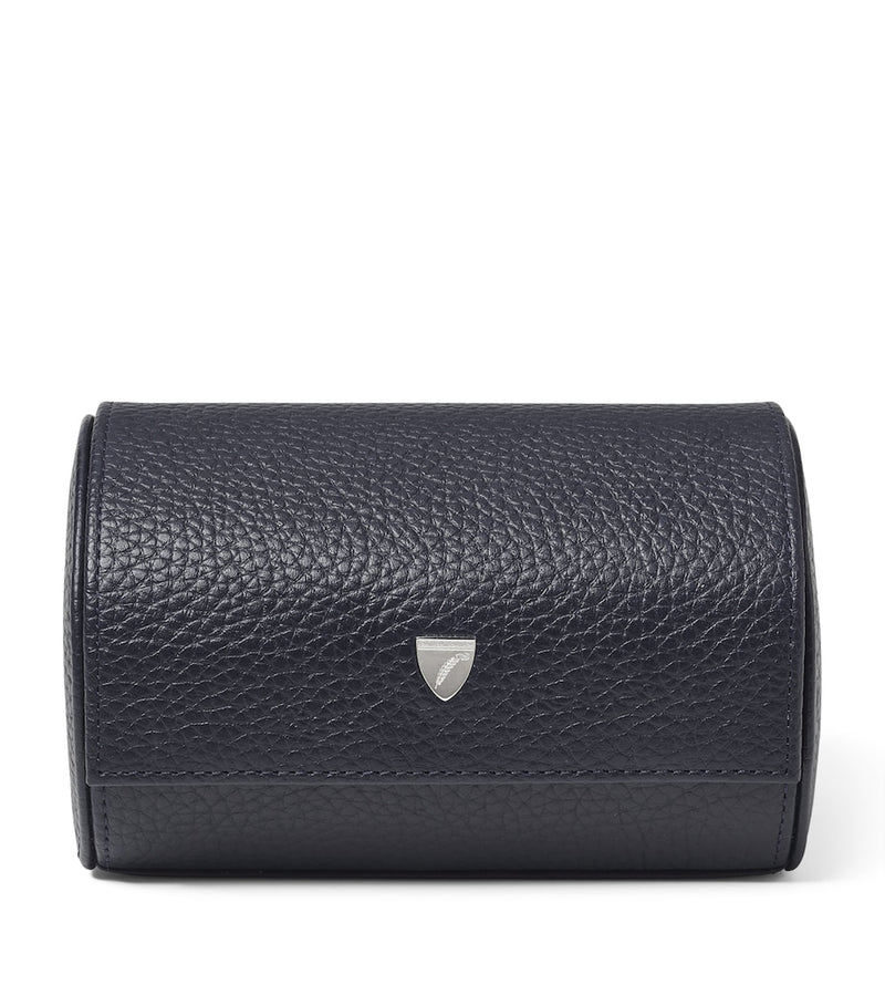 Aspinal Of London grained leather double watch box - British product