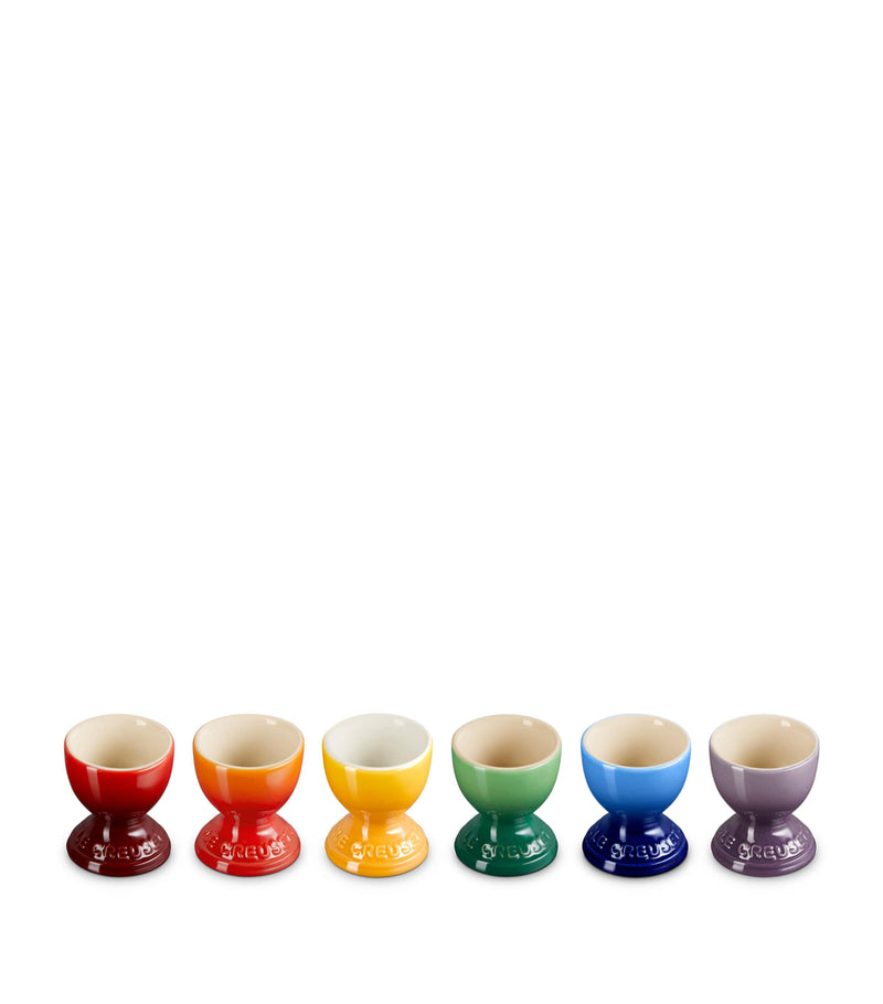 Le Creuset rainbow egg cup set of six, UK version