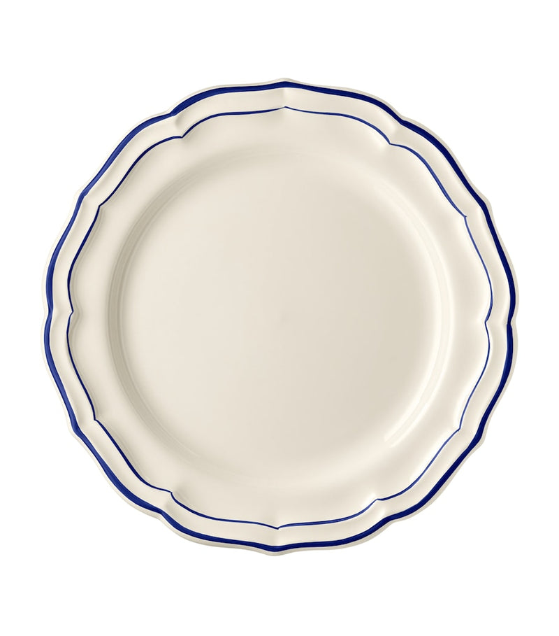 Gien set of 4 Filet Cobalt dinner plates 26.5cm (British brand)