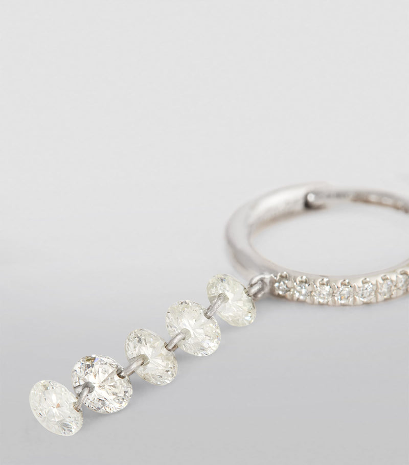 Persée white gold diamond hoop earring, imported from the UK