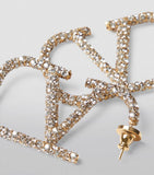 Valentino Garavani crystal VLogo earrings in brass, UK version