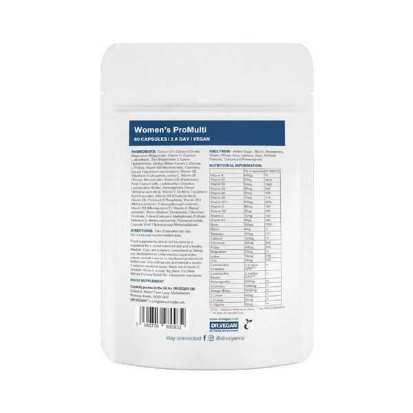 DR.VEGAN Women's ProMulti multivitamin 30 day supply - British product