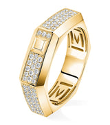 Harrods Messika Moderniste Yellow Gold and Diamond Medium Pavé Ring (0.35ct)- Buy online at McGrocer