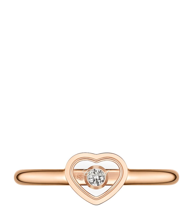 Chopard rose gold and diamond Happy Hearts ring (British brand)