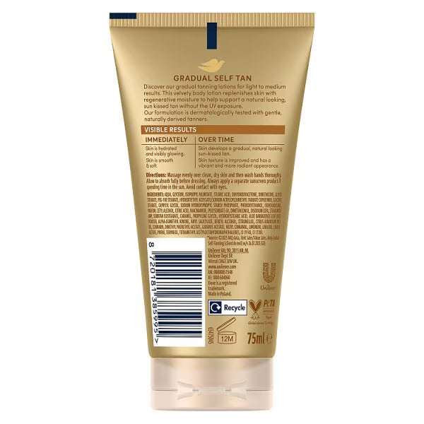 Dove Summer Revived Gradual Self-Tan 75 ml - British product