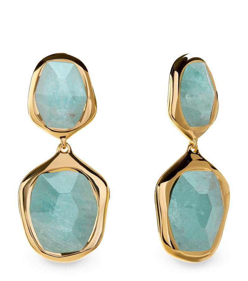 Monica Vinader gold vermeil aquamarine cocktail earrings (British brand)