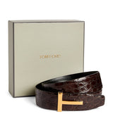 Harrods TOM FORD Leather Reversible T Icon Belt- Buy online at McGrocer