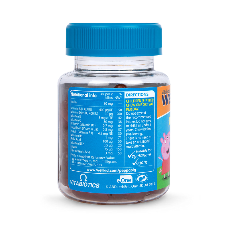 Vitabiotics Wellkid Peppa Pig strawberry jelly multi-vitamin 30 pack (British brand)