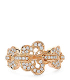 Boodles Blossom triple-motif ring rose gold diamonds - British product