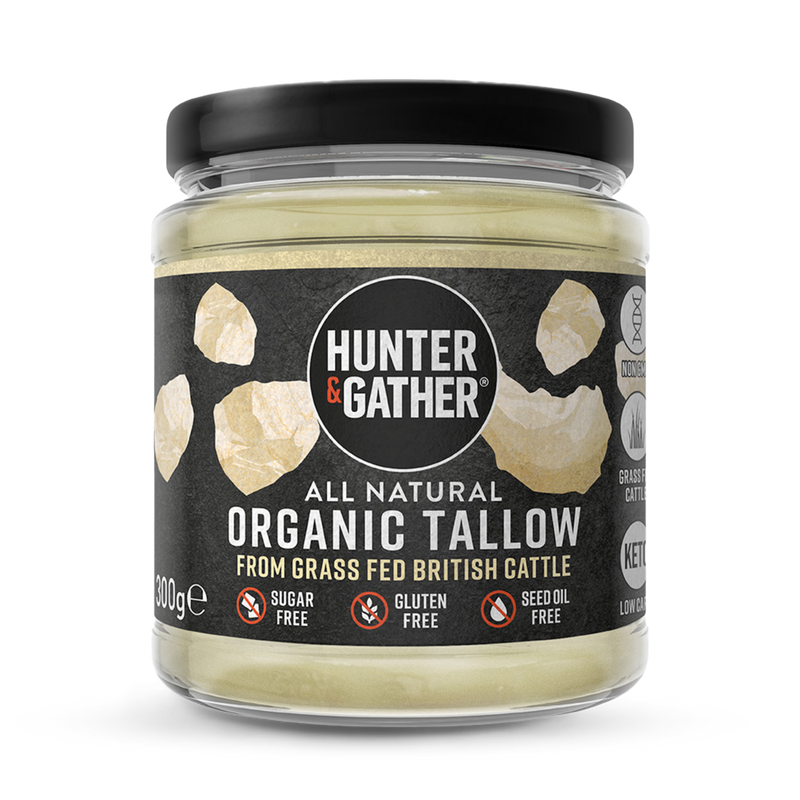 Hunter Gather organic beef tallow from grass fed cattle 300g, UK version