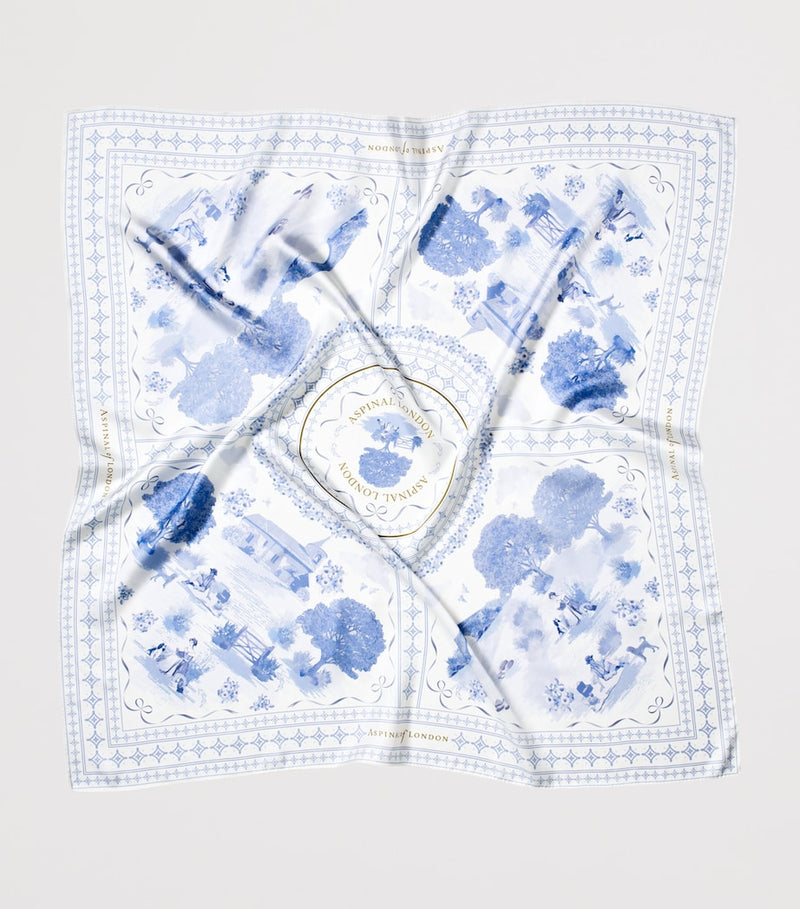 Aspinal Of London silk scarf landscape print 90cm - British product