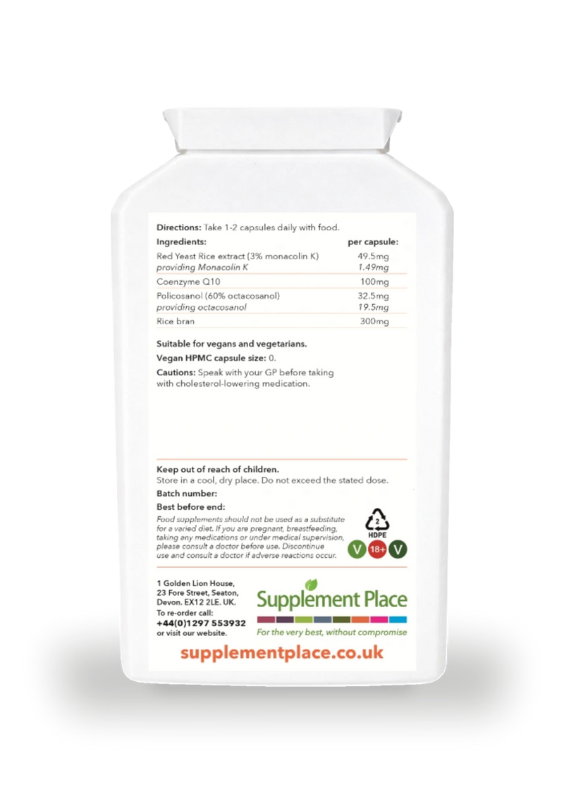 Supplement Place Reduchol red yeast rice CoQ10 120 capsules (British brand)