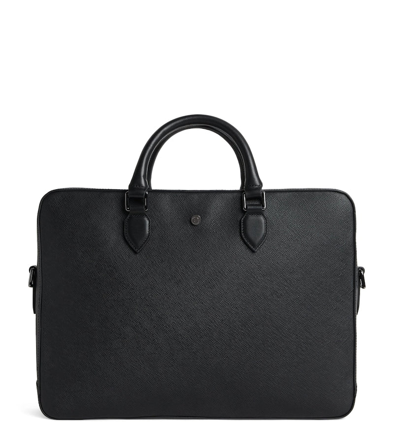 Saffiano Leather Briefcase with Compartmentalised Interior 30x40x7cm