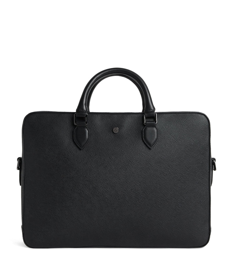 Saffiano Leather Briefcase with Compartmentalised Interior 30x40x7cm