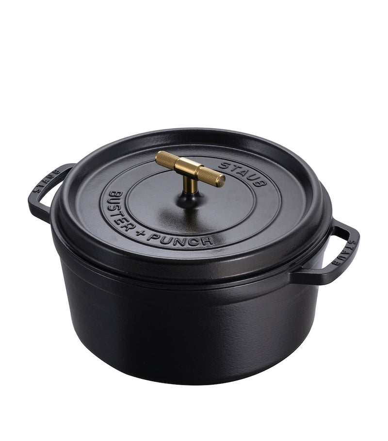 Staub cocotte with brass knob 28cm, UK version
