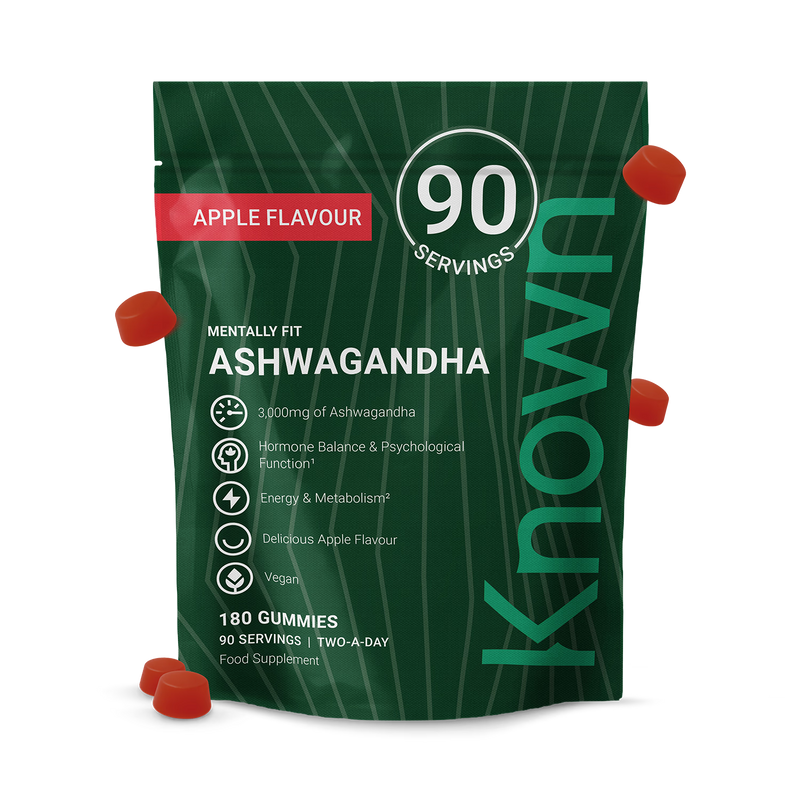Known Nutrition Ashwagandha gummies apple flavour 180 count (British brand)