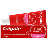 Superdrug Colgate Max White Bye Stains Whitening Toothpaste 75ml- Buy online at McGrocer