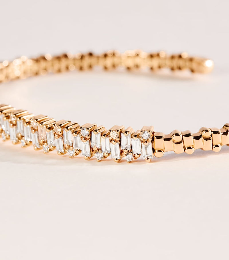 Suzanne Kalan rose gold diamond bangle (British brand)