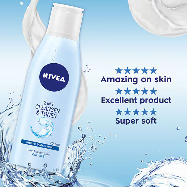 Nivea Cleanser & Toner Normal Skin 200ml, imported from the UK