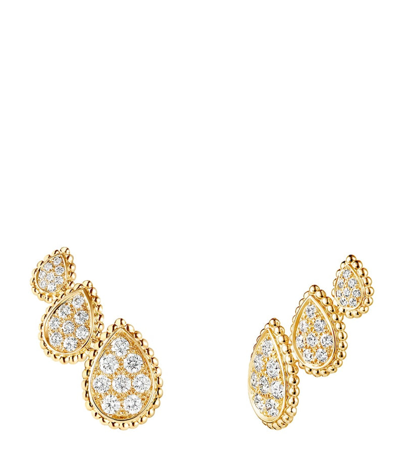 Boucheron Serpent Bohème yellow gold diamond earrings (British brand)