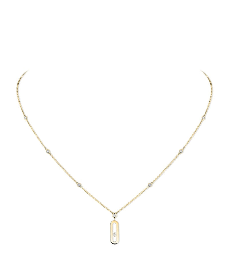 Messika Move Uno yellow gold diamond necklace 0.13ct (British brand)
