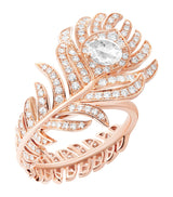 Harrods Boucheron Plume de Paon Small Rose Gold Diamond Ring- Buy online at McGrocer
