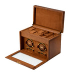 WOLF Brogue Double watch winder with storage (British brand)