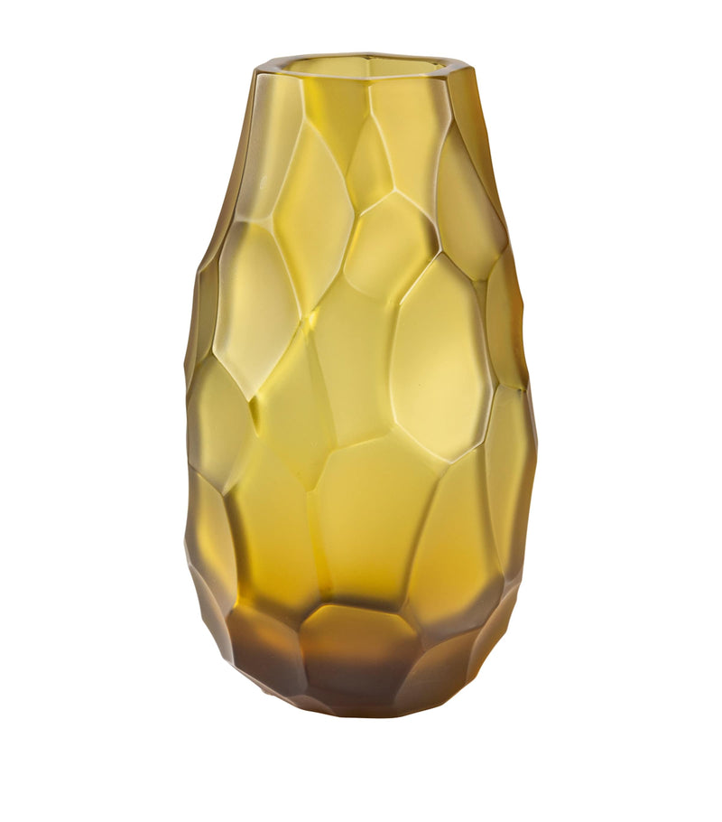 Lalique Silex crystal vase 14cm, UK version