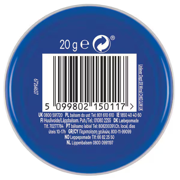 Vaseline Original Lip Balm Tin 20g (British brand)