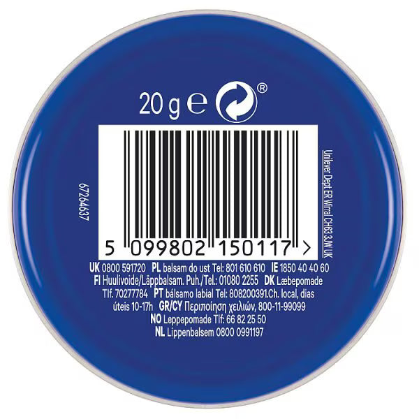 Vaseline Original Lip Balm Tin 20g (British brand)