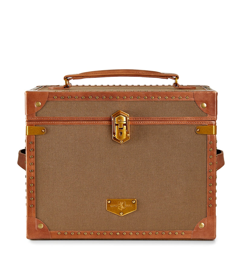 WOLF vegan leather trunk jewellery box with compartments (British brand)